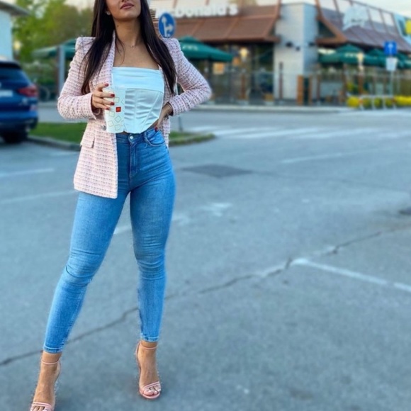 Zara Pink Tweed Blazer - Picture 7 of 13